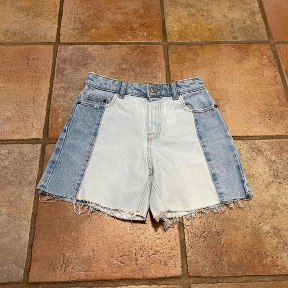 Zara kids color block denim cut offs size 9